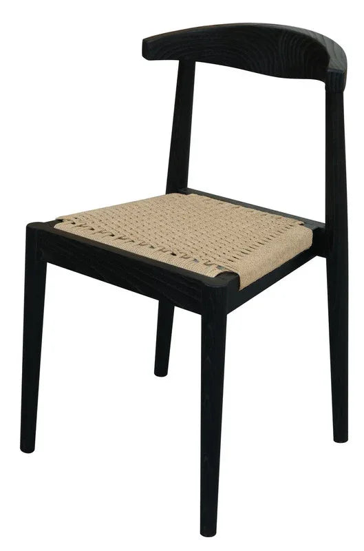 Arden Solid Oak Dining Chair with Loom (Black) - Mekamart Australia