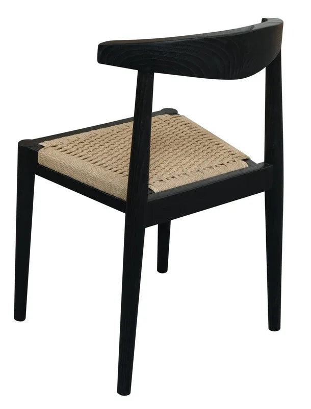 Arden Solid Oak Dining Chair with Loom (Black) - Mekamart Australia