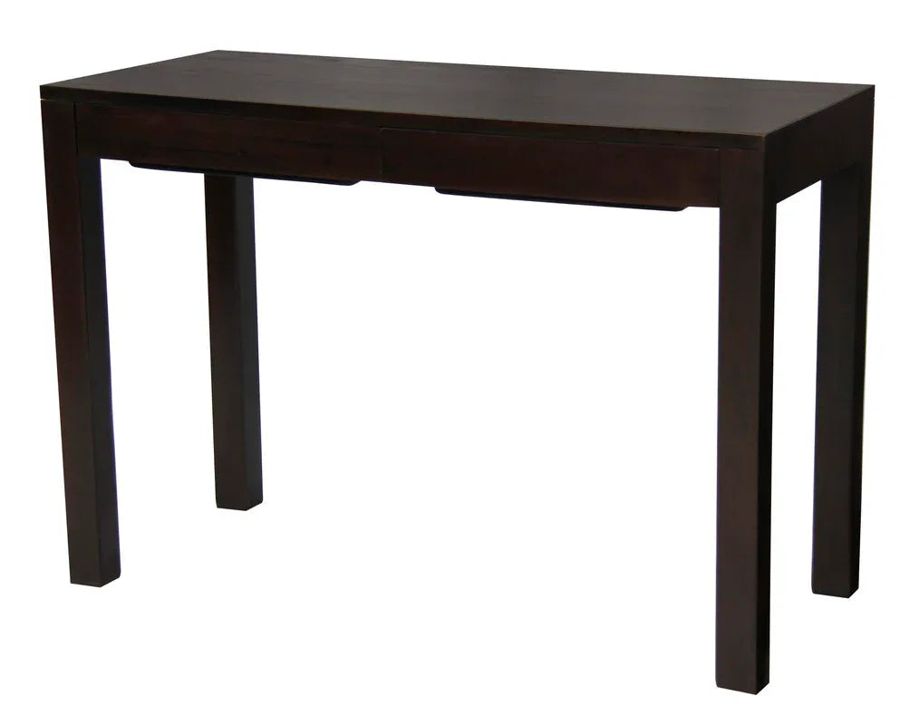 Amsterdam Solid Mahogany Timber 2 Drawer Desk (Chocolate) - Mekamart Australia