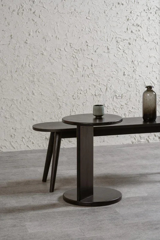 Brentwood Round Solid Timber Lamp Table (Black)