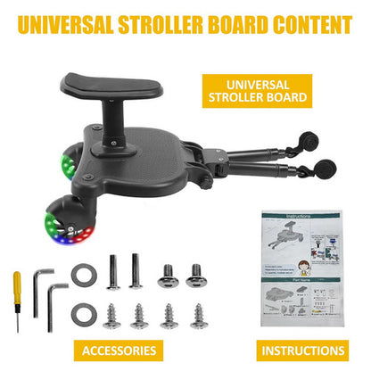 Baby Jogger Glider Board 2 in 1 Kid Stroller Board with Dismountable Seat AU Luminous wheel