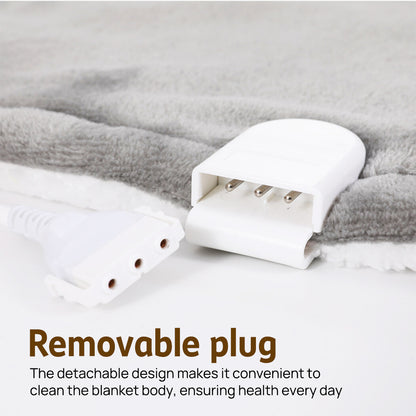 Double-side Flannel Heated Electric Throw Blanket Fast Heating Warm Washable gray