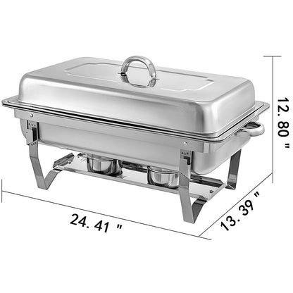 9L Chafing Dish Set Buffet Pan Bain Marie Bow Stainless Steel Food Warmer(1*9L)