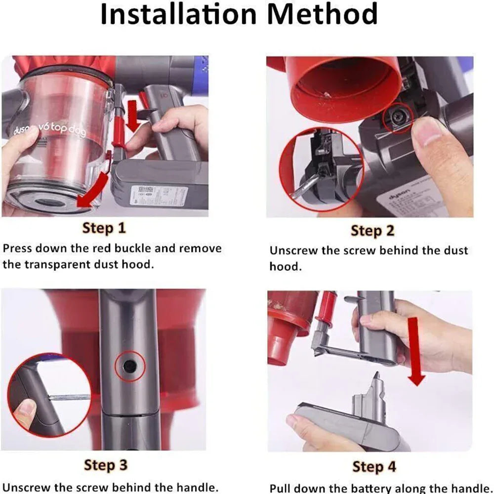 9900MAH For Dyson V6 Battery SV03 SV04 SV09 DC58 DC59 DC61 DC62 DC74 v6 Animal - Mekamart Australia