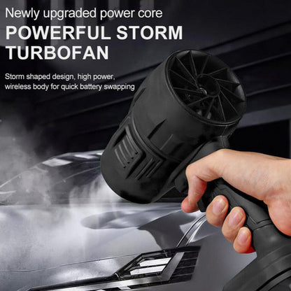 Cordless Blower Portable Handheld Electric Brushless Turbo Jet Fan w/2 Batteries
