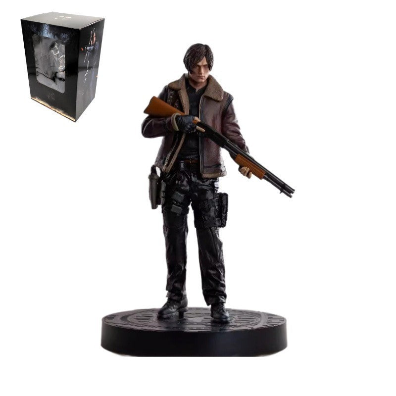 Resident Evil Leon Scott Kennedy Figure Game Model Statue Toy 33cm