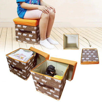 Folding Ottoman Storage Stool Cube Footstool Stool Blanket Box With Cover AU - Mekamart Australia