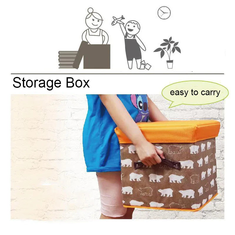 Folding Ottoman Storage Stool Cube Footstool Stool Blanket Box With Cover AU - Mekamart Australia