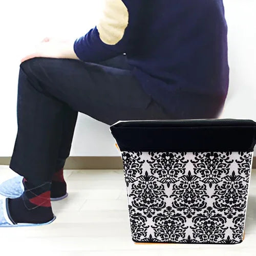 Folding Ottoman Storage Stool Cube Footstool Stool Blanket Box With Cover AU - Mekamart Australia