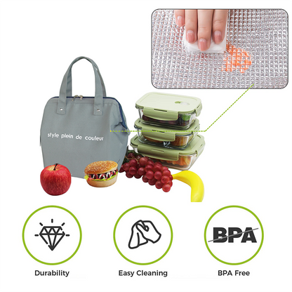 Insulated Thermal Cooler Lunch Bag Portable Picnic Storage Bag Pouch 22*14*25cm