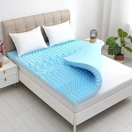 7 Zone Memory Foam Topper Mattress Toppers Cool Gel Pad Mat Medium Firm 8cm Thick 153cm x 203cm - Mekamart Australia