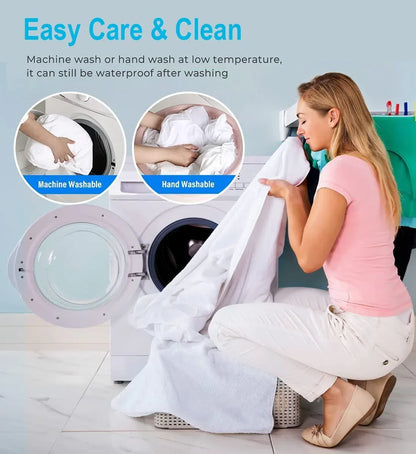 100% Terry Cotton Fitted Mattress Protector Waterproof King - Mekamart Australia