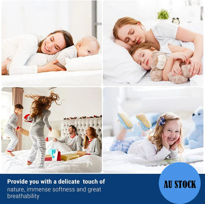 100% Terry Cotton Fitted Mattress Protector Waterproof Queen - Mekamart Australia