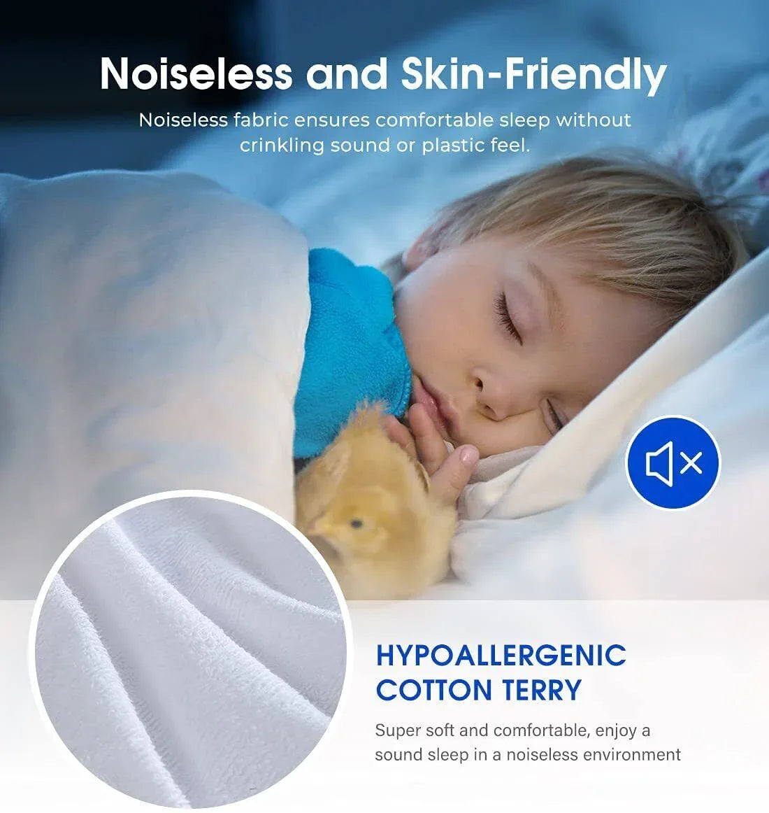 100% Terry Cotton Fitted Mattress Protector Waterproof Queen - Mekamart Australia