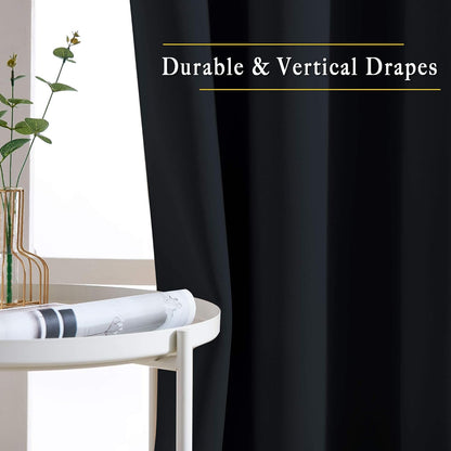 2X Blockout Curtains 100% Blackout Window Curtain Draperies Pair Eyelet 3 Layers 132CM(W) x 160CM(D)