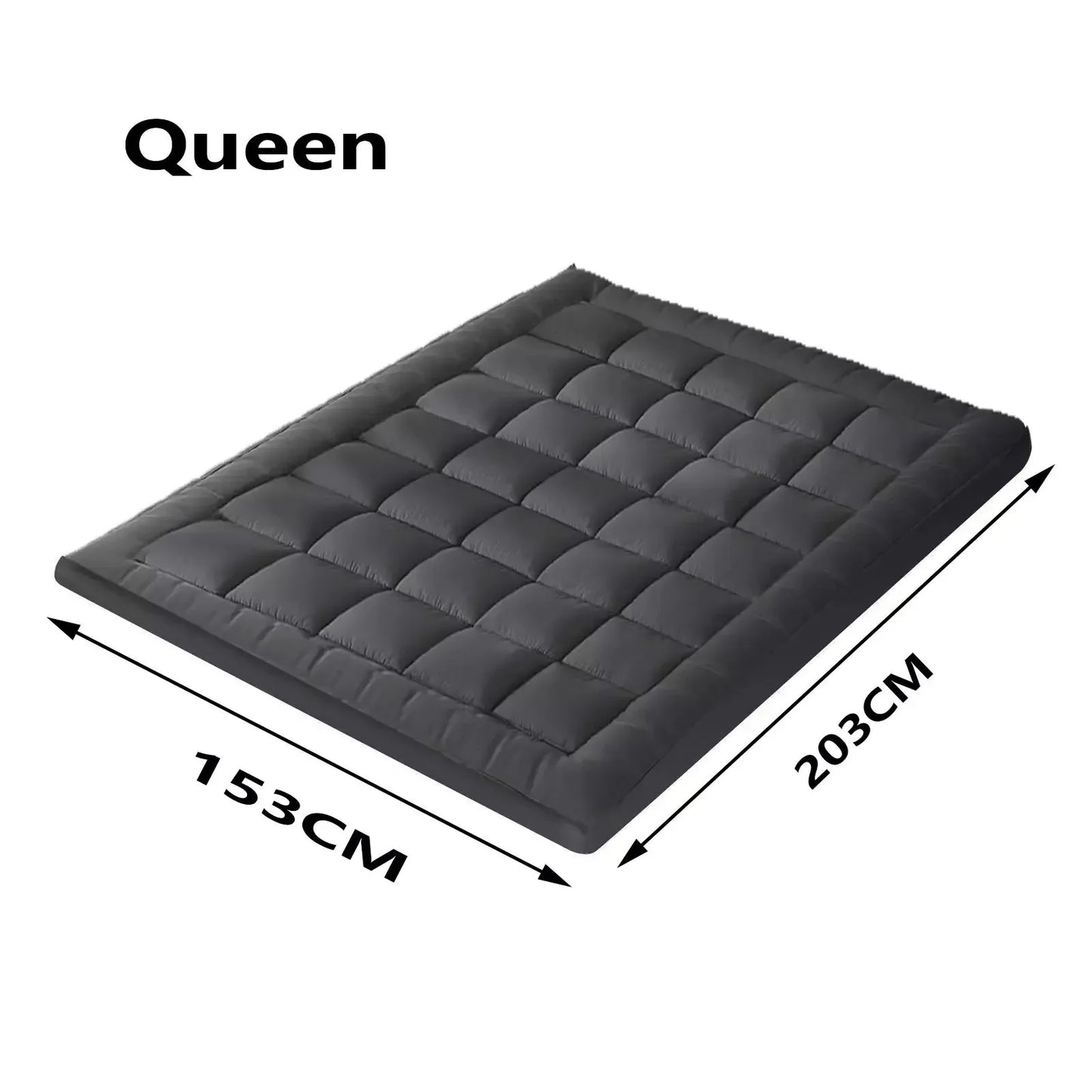 5CM Bedding Luxury Pillowtop Mattress Topper Mat Pad Antibacterial and dust mite-resistant Queen:153*203cm - Mekamart Australia