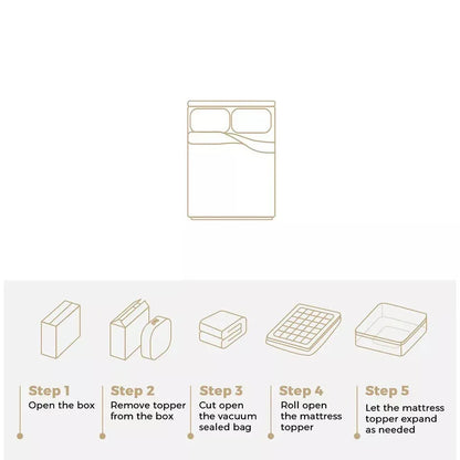 5CM Bedding Luxury Pillowtop Mattress Topper Mat Pad Antibacterial and dust mite-resistant Queen:153*203cm - Mekamart Australia