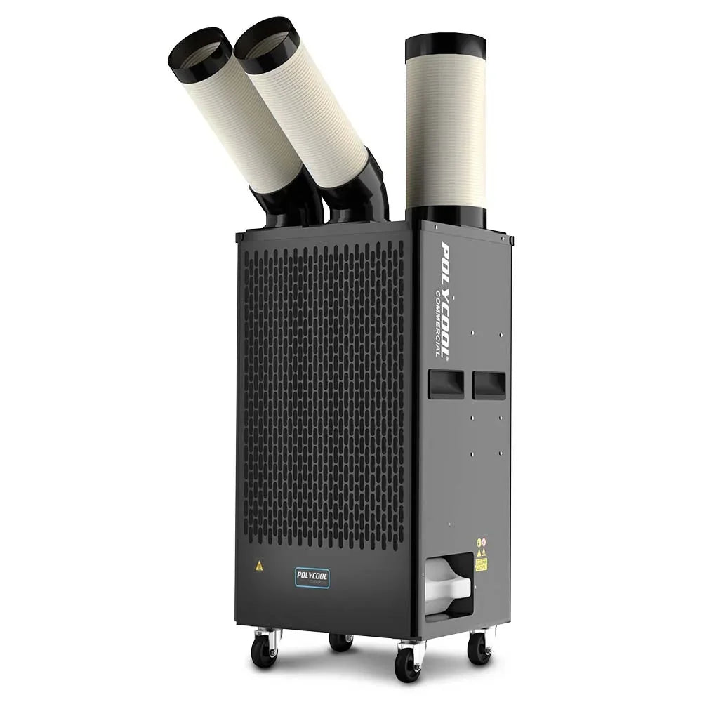 POLYCOOL 4.5kW Portable Industrial Spot Cooler, with Twin Cooling Ducts, 15A Plug - Mekamart Australia