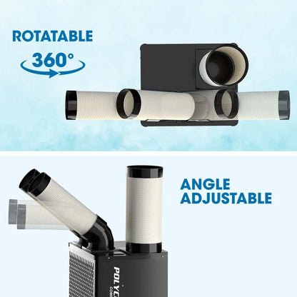 POLYCOOL 4.5kW Portable Industrial Spot Cooler, with Twin Cooling Ducts, 15A Plug - Mekamart Australia