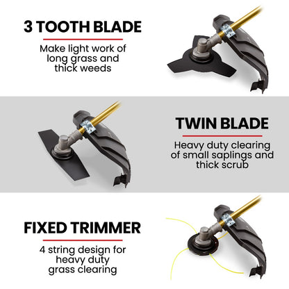 Baumr-AG 65CC Brushcutter Whipper Snipper Trimmer Brush Cutter Multi Pole Tool