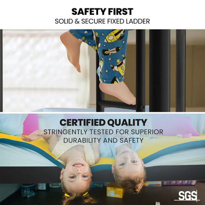 Kingston Slumber 2in1 King Single Metal Bunk Bed Frame, with Modular Design, Dark Matte Grey - Mekamart Australia