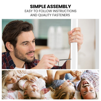 KINGSTON SLUMBER 2in1 Single Metal Bunk Bed Frame, with Modular Design, Matte White