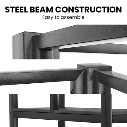 Gaming Loft Bed with Desk, Steel Metal Frame, Space Saving Design, for Single Mattress, Matte Dark Grey