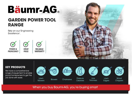 BAUMR-AG Cordless Leaf Blower Vacuum Petrol Hand Garden Lawn Held Vac 2-Stroke - Mekamart Australia