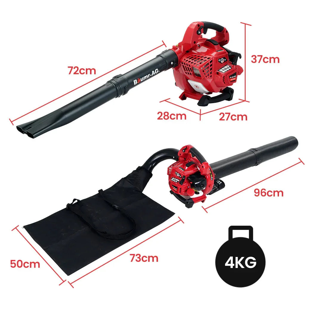 BAUMR-AG Cordless Leaf Blower Vacuum Petrol Hand Garden Lawn Held Vac 2-Stroke - Mekamart Australia