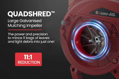 BAUMR-AG Cordless Leaf Blower Vacuum Petrol Hand Garden Lawn Held Vac 2-Stroke - Mekamart Australia