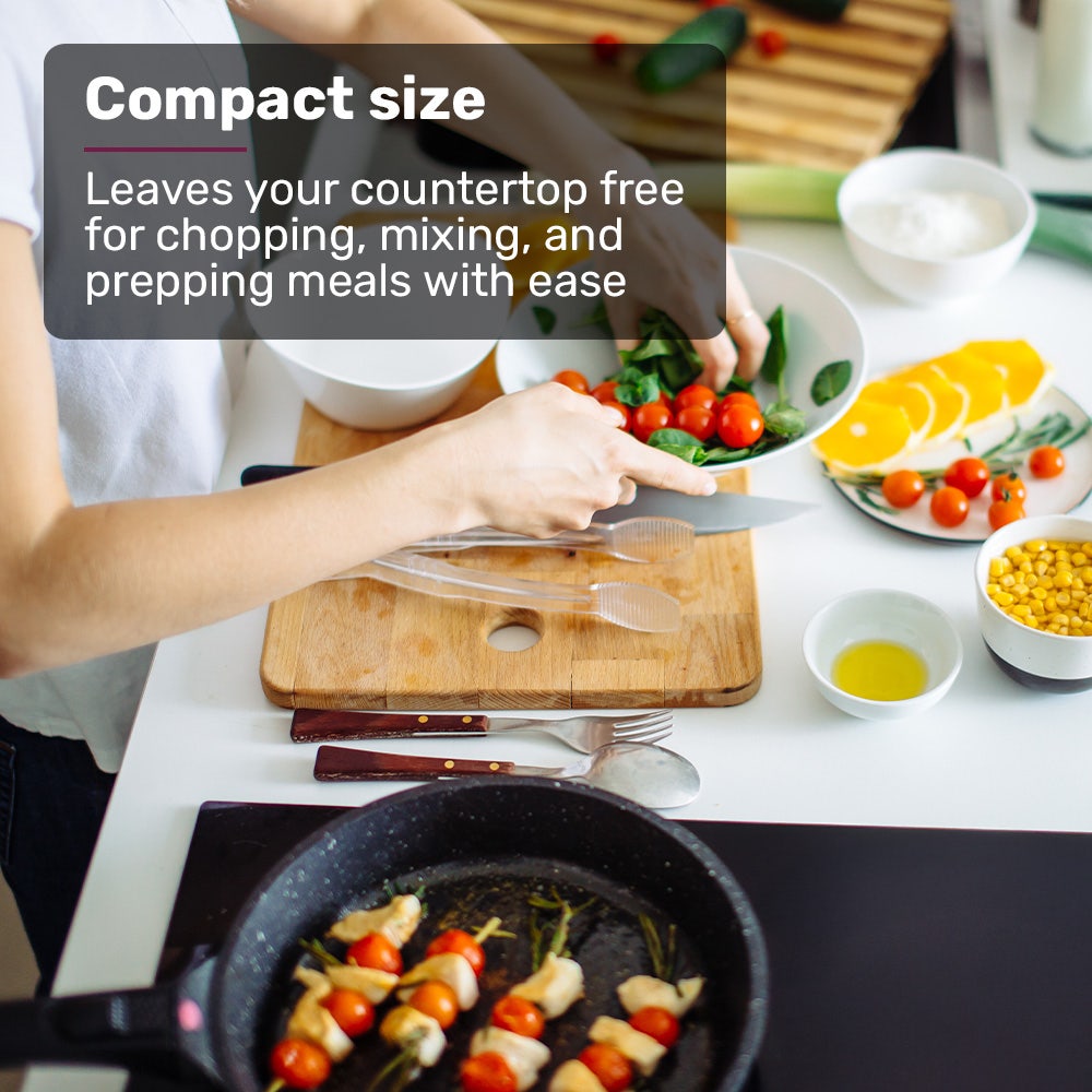 EUROCHEF Induction Cooktop, 2000W, 9 Heat Levels, Fast Electric Portable Cooker, Touch Controls with Slider