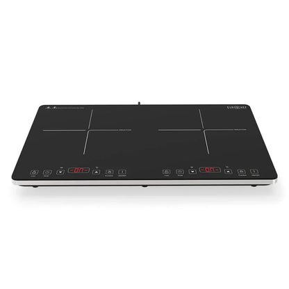 EUROCHEF Double Induction Cooktop, 9 Heat Levels, Fast Electric Portable Cooker, Touch Controls, Standard 10A Power Plug