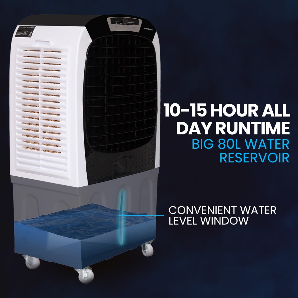POLYCOOL 450W 80L Evaporative Air Cooler, Commercial Grade, Remote Control, Fan