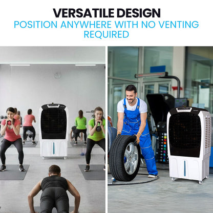 POLYCOOL 450W 80L Evaporative Air Cooler, Commercial Grade, Remote Control, Fan