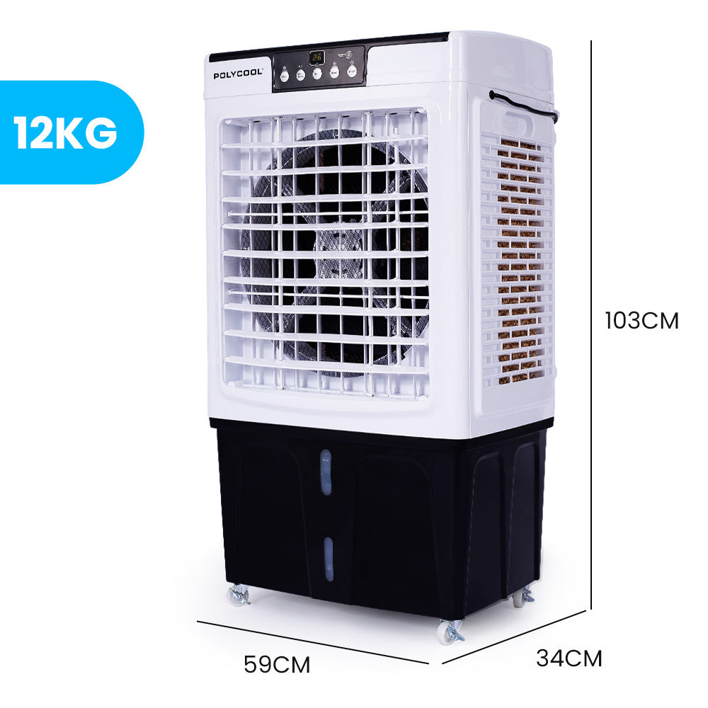 POLYCOOL 30L Evaporative Air Cooler Portable Industrial Fan, Purifier, Humidifier, Remote Control