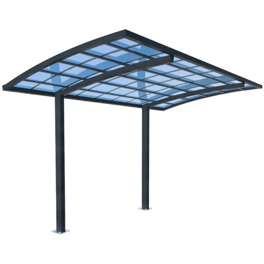 SHADE SHIELD Single Cantilever Carport 3.0m x 5.5m x 3.5m, Aluminium Alloy Frame, Polycarbonate Roof, Shelter for Car or Outdoor Living - Mekamart Australia