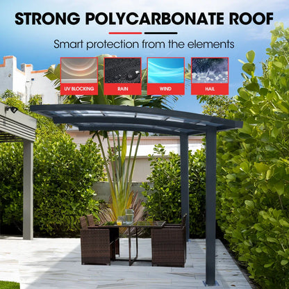 SHADE SHIELD Single Cantilever Carport 3.0m x 5.5m x 3.5m, Aluminium Alloy Frame, Polycarbonate Roof, Shelter for Car or Outdoor Living - Mekamart Australia