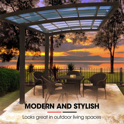 SHADE SHIELD Single Cantilever Carport 3.0m x 5.5m x 3.5m, Aluminium Alloy Frame, Polycarbonate Roof, Shelter for Car or Outdoor Living - Mekamart Australia