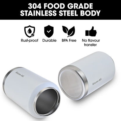 Baumr-AG 3.8L Double Wall Insulated Stainless Steel Water Bottle, Drink Jug with Handle, White