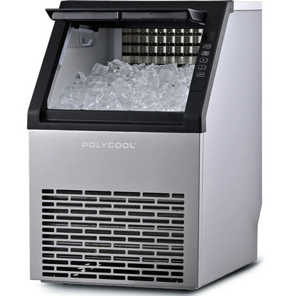 POLYCOOL Commercial Ice Maker Machine, up to 45kg/24hr, Timer & Self Cleaning Programs - Mekamart Australia
