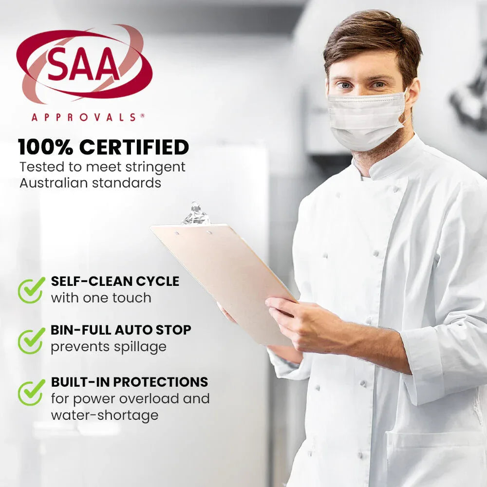 POLYCOOL Commercial Ice Maker Machine, up to 45kg/24hr, Timer & Self Cleaning Programs - Mekamart Australia