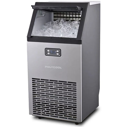 POLYCOOL Commercial Ice Maker Machine, up to 60kg/24hr, Timer & Self Cleaning Programs - Mekamart Australia