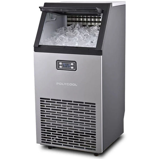 POLYCOOL Commercial Ice Maker Machine, up to 60kg/24hr, Timer & Self Cleaning Programs - Mekamart Australia