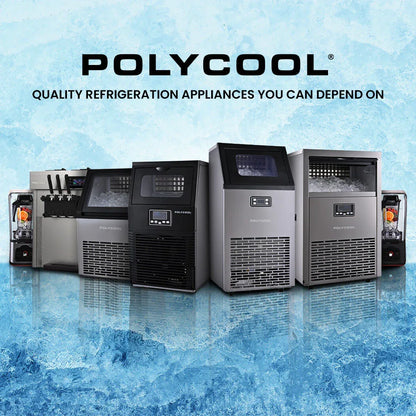 POLYCOOL Commercial Ice Maker Machine, up to 60kg/24hr, Timer & Self Cleaning Programs - Mekamart Australia
