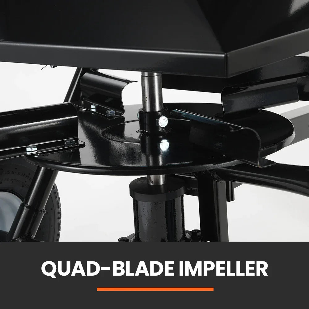 PlantCraft 160L Tow Behind Broadcast Seed and Fertiliser Spreader, 158kg Load, Heavy Duty - Mekamart Australia