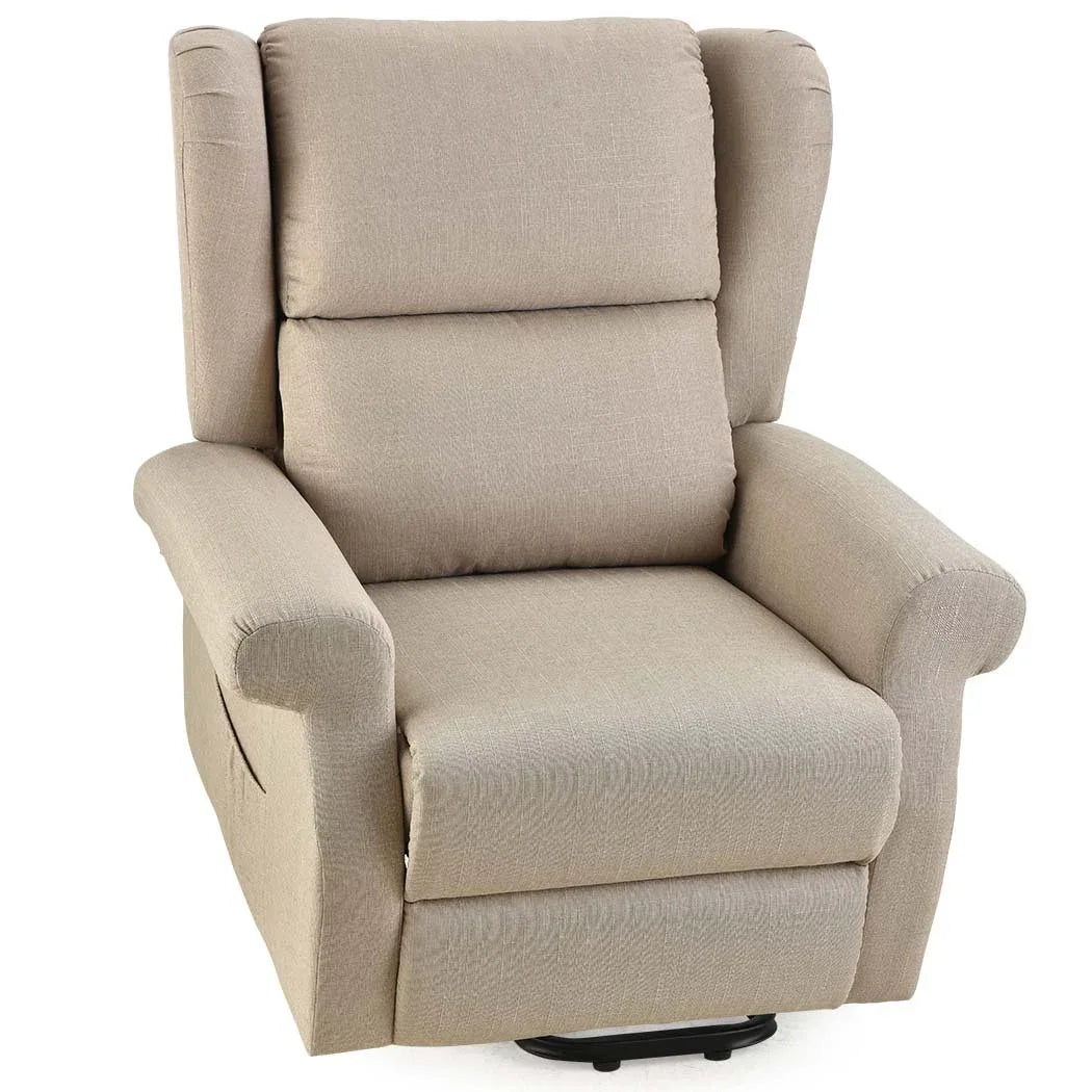 FORTIA Electric Recliner Lift Heat Chair for Elderly, Massage, Heat Therapy, Aged Care, Beige - Mekamart Australia