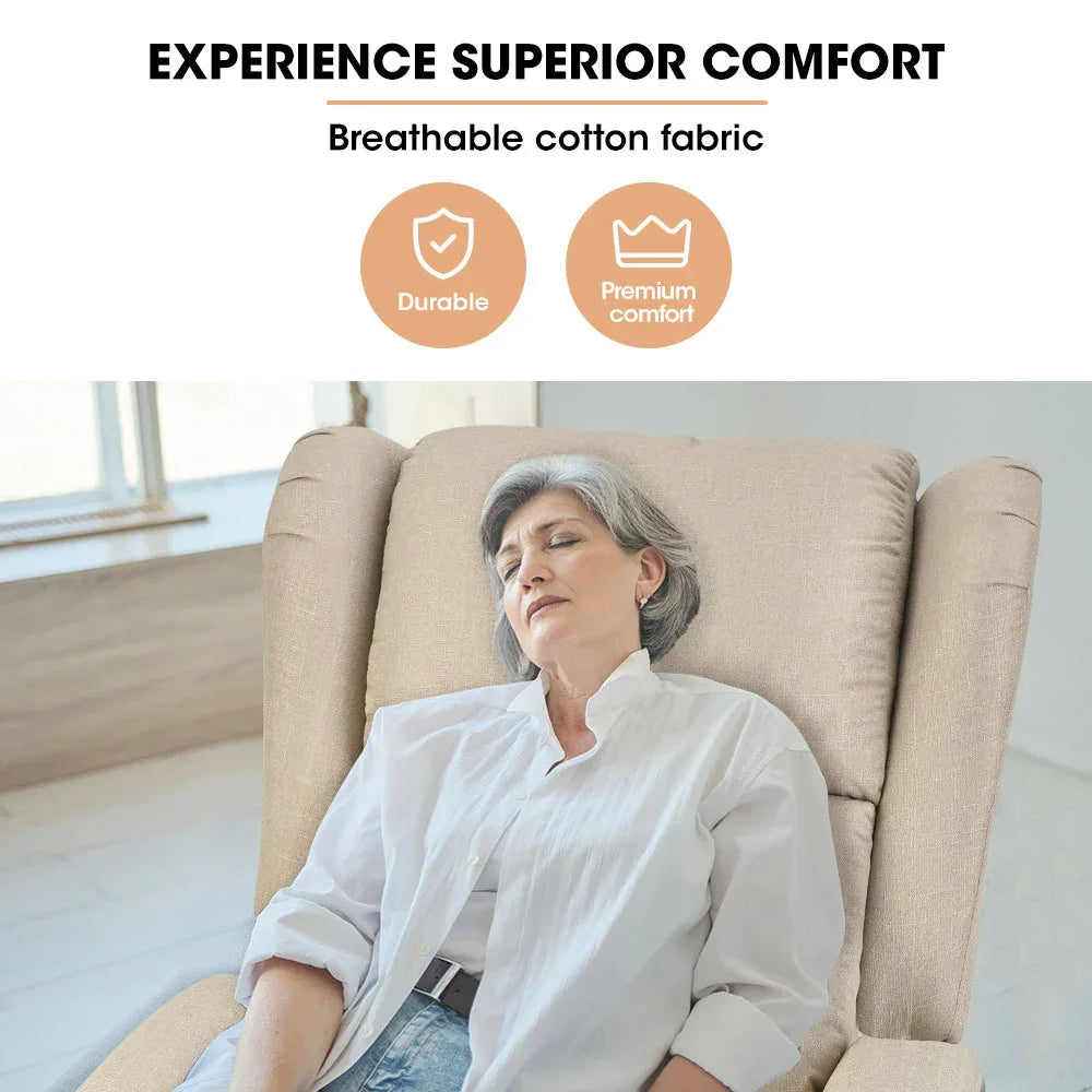 FORTIA Electric Recliner Lift Heat Chair for Elderly, Massage, Heat Therapy, Aged Care, Beige - Mekamart Australia