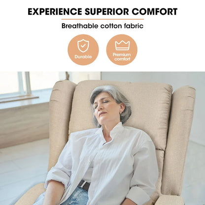 FORTIA Electric Recliner Lift Heat Chair for Elderly, Massage, Heat Therapy, Aged Care, Beige - Mekamart Australia