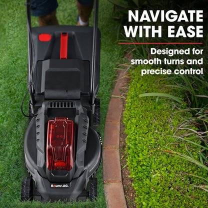 BAUMR-AG 450CX 40V SYNC Cordless Lawn Mower Kit, Fast Charger, 2 x 4Ah Battery, 320mm Grass Cutting Path