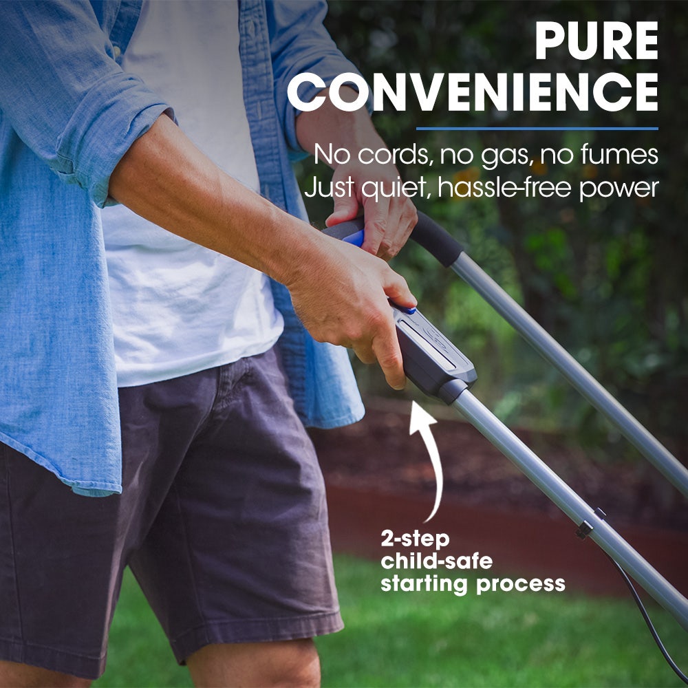 POWERBLADE 350CX 20V 13" Cordless Lawn Mower Kit, Fast Charger, 4Ah Battery, 5 Height, Brushless Electric, 330mm Cutting Path